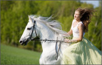 Анастасия и конь - жеребец Самшит
