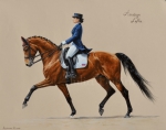 Пастель,  бумага,  35*45 Анастасия Лефлер на коне Салют Монамур 