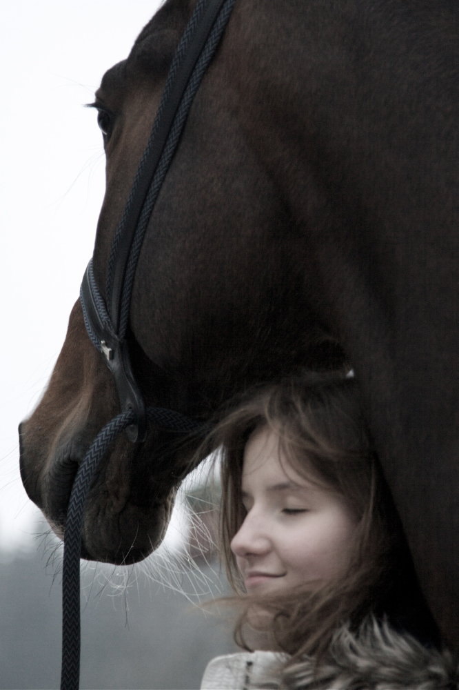 Хозяйка Анастасия и ее конь Фантом. Учусь фотографировать, еще не очень хорошо+ не умею работать с фотографией далше. Если будет что сказать, скажите пожалуйста, очень интересно послушать, что вы думаете об этой фотографии.Заранее спасибо)