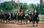 Подразделение конной милиции в парадном строю.