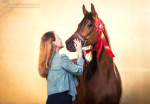 Прекрасная кобыла арабской породы El Megana на Иппосфере 2016 и её владелец - Stacie Schrader